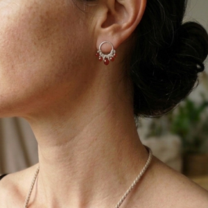 Puces d'oreilles Cornalines